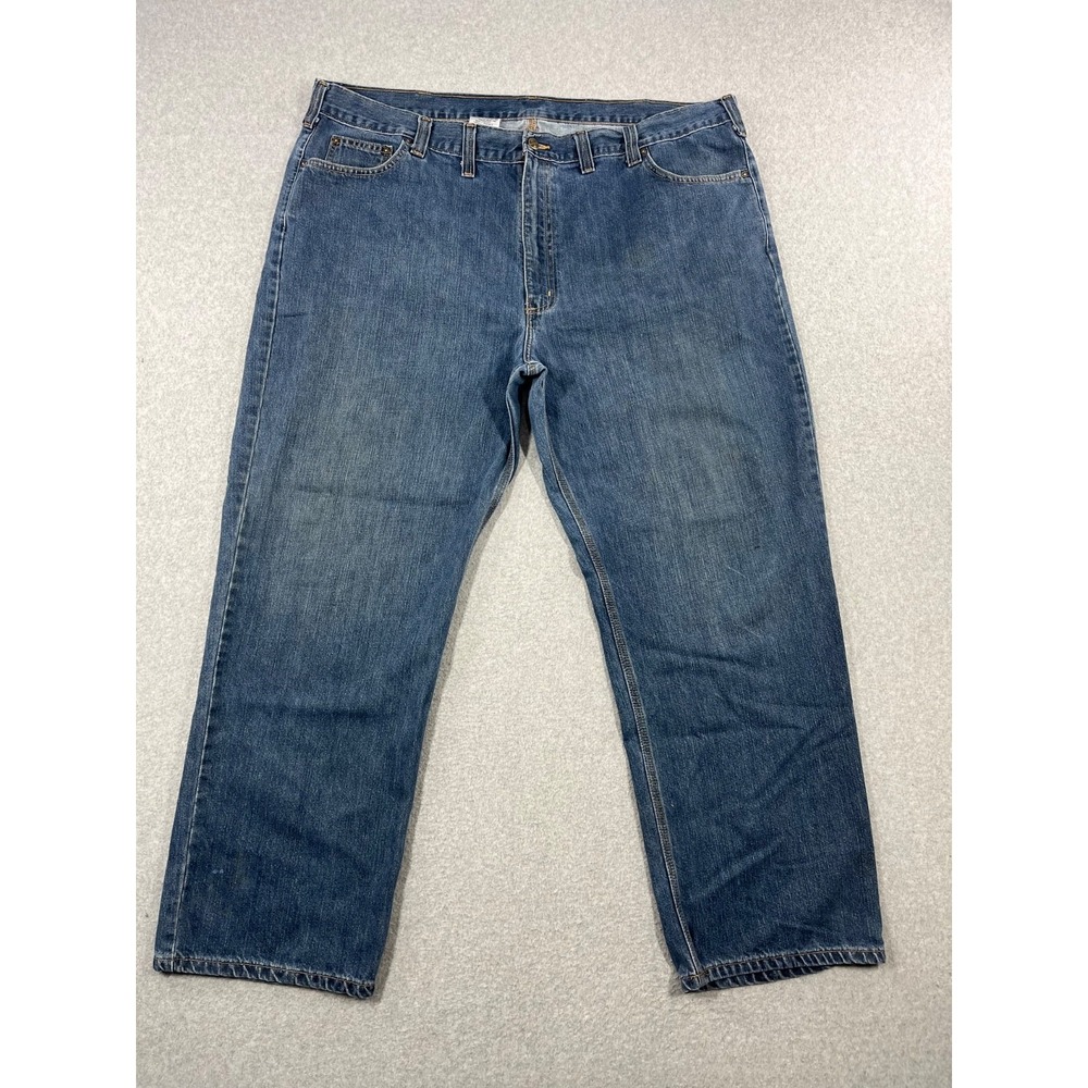 Carhartt Holter Jeans Mens 46x32 Blue Denim Relaxed Fit 5 Pocket Straight Leg
